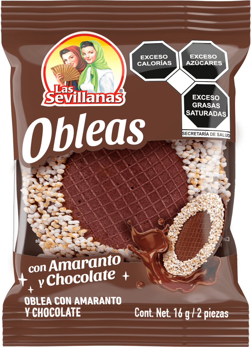 OBLEA CON CHOCOLATE Y AMARANTO